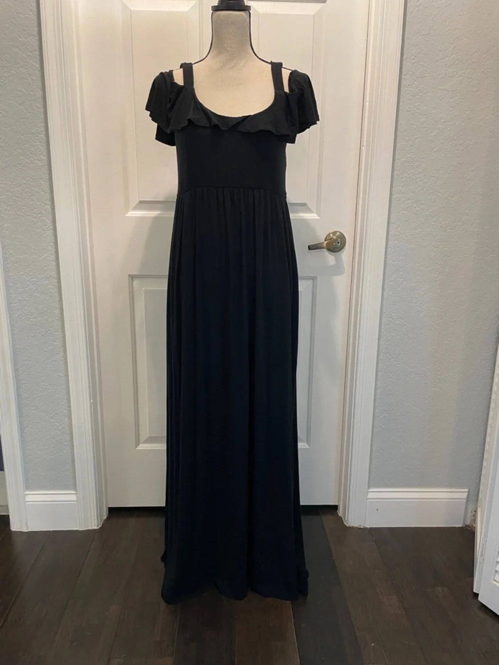 Soma Black Ruffle-Trim Maxi Dress - Picture 1 of 7
